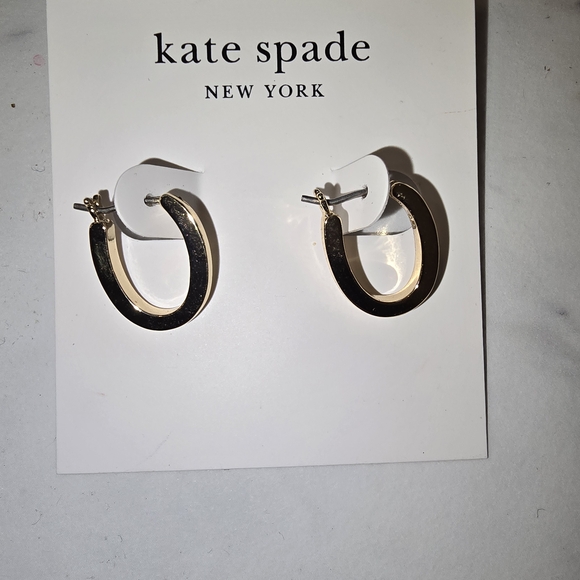 NWTS! Kate Spade Gold Oval Hoop Earrings - Picture 1 of 3